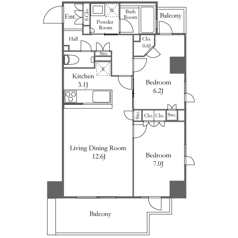 Prime Urban Shinjuku Natsumezaka Tower Residence - Floor Plan - ["Floor plan", "Text", "Diagram"]