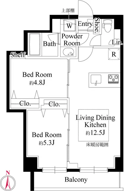 Realize Nishi-Nippori North - Floor Plan - ["White", "Diagram", "Floor plan"]