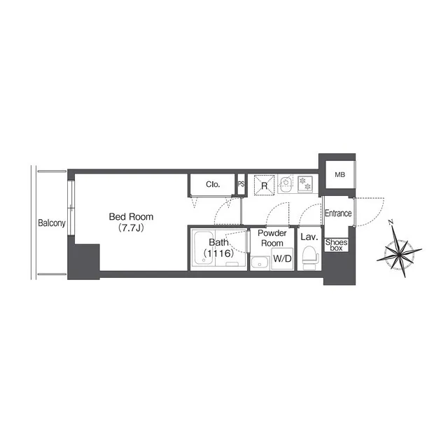 CAVANA Shinjuku Natsumesaka - Floor Plan - ["Rectangle", "Parallel", "Font"]