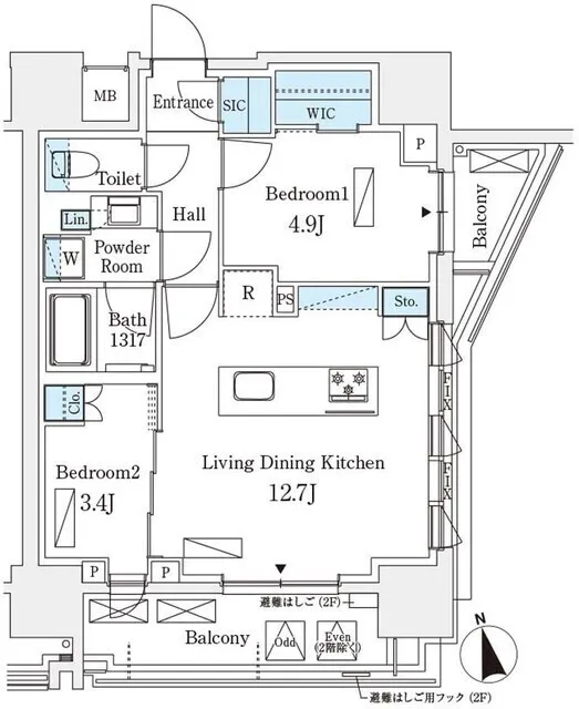 Season Flats Asakusa 6-Chome - Floor Plan - ["White", "Plan", "Diagram"]