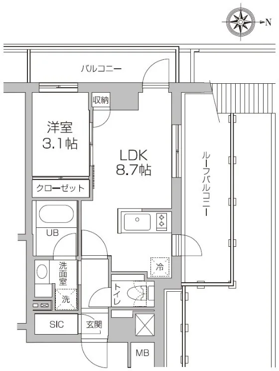 Residia Koenji - Floor Plan - ["White", "Diagram", "Plan"]