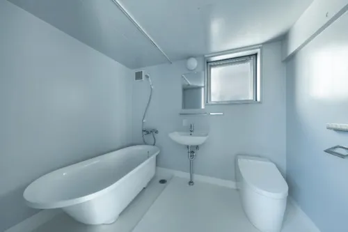 Futaba Town Apartments - Interior - ["Bathroom", "Plumbing fixture", "Flooring"]