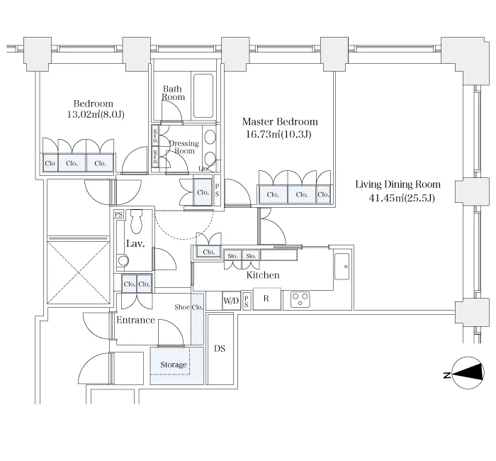 La Tour Shibakoen - Floor Plan - ["Rectangle", "Font", "Schematic"]