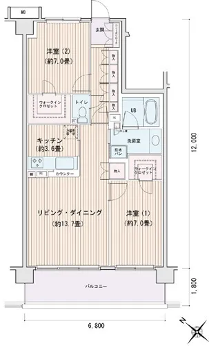 Esty Maison Toyosu Residence - Floor Plan - ["Wood flooring", "Floor plan", "Plan"]