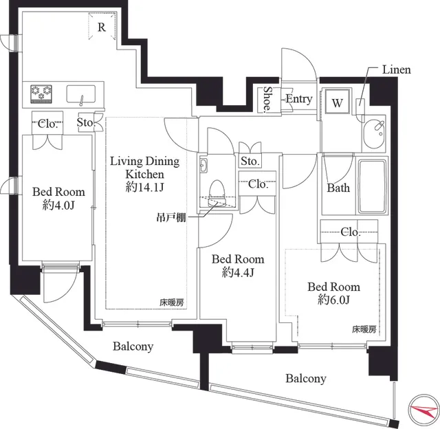 343 Residence Shinagawa (Open Residence) - Floor Plan - ["Plan", "Diagram", "Map"]