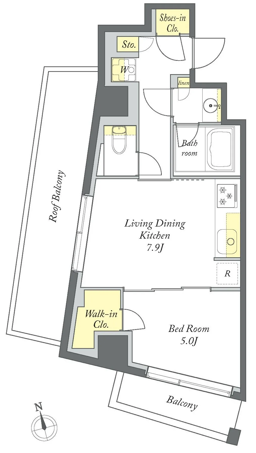 Prime Maison Kiyosumi Shirakawa - Floor Plan - ["Map", "Schematic", "Rectangle"]