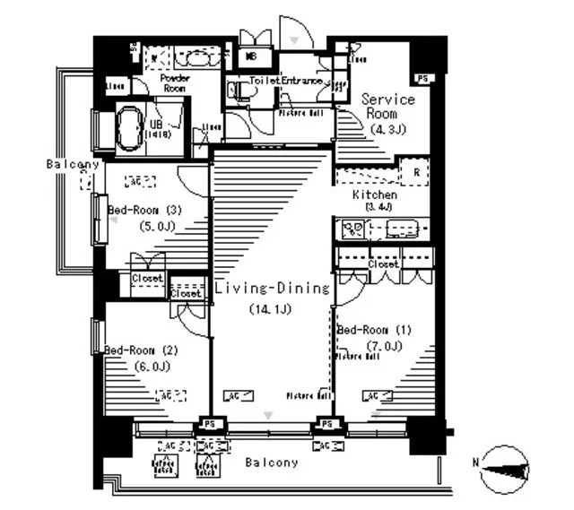 Park Axis Tatsumi Stage - Floor Plan - ["Floor plan", "Text", "Plan"]