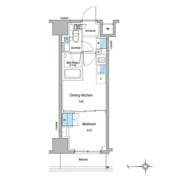 Lefon Progres Monzen Nakamachi Marks - Floor Plan - ["Schematic", "Rectangle", "Slope"]