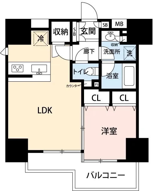 Mynavi Stay Keikyu Kamata Station - Floor Plan - ["Floor plan", "Plan", "Wood flooring"]