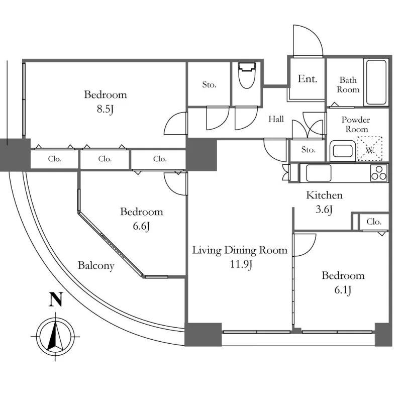 River City 21 East Towers II - Floor Plan - ["Product", "Rectangle", "Slope"]
