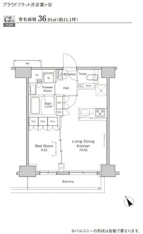Proud Flat Shibuya Tomigaya - Floor Plan - ["Font", "Schematic", "Rectangle"]