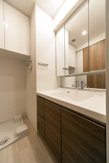Verde Court Nishi-Shinjuku - Interior - ["Brown", "Mirror", "Bathroom cabinet"]