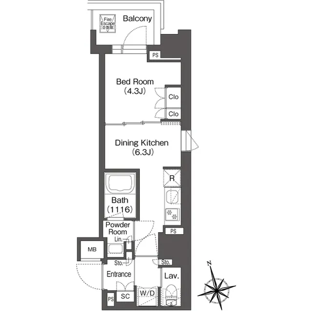 Milia Residence Asakusa Komagata - Floor Plan - ["Parallel", "Font", "Rectangle"]