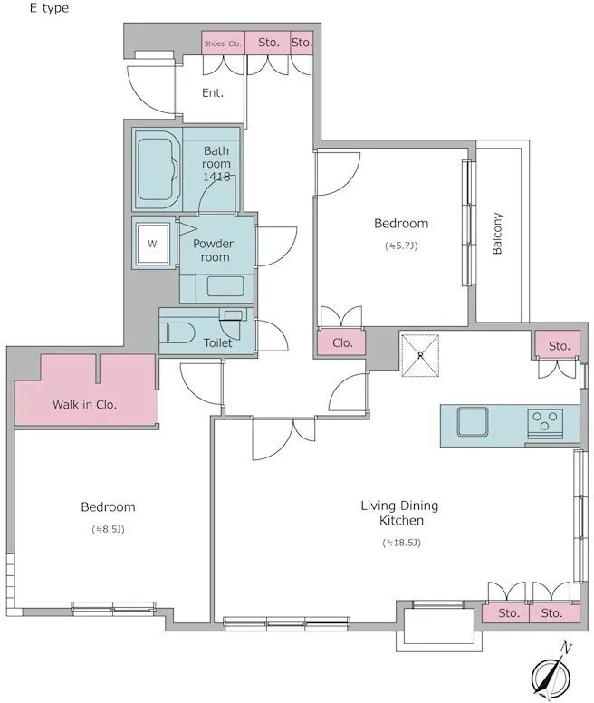 Residia Kamimeguro - Floor Plan - ["Plan", "Floor plan", "Diagram"]
