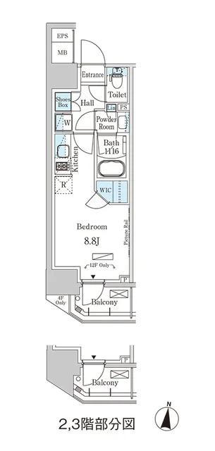 Park Axis Morishita - Floor Plan - ["Rectangle", "Font", "Parallel"]